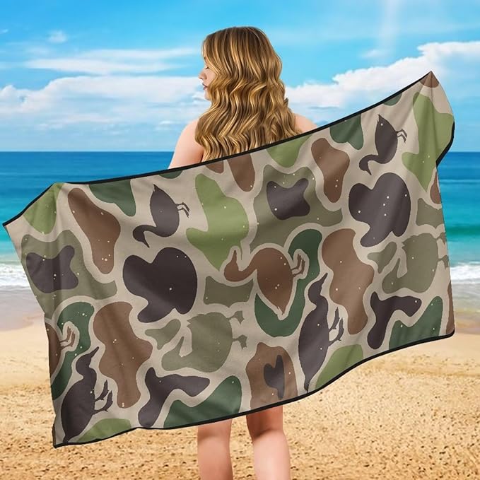 SEANATIVE Duck Camo Seat Cover Universal Car Sport Towel Seat Cushion Sweat-Absorbent Towel Cloth Suitable for All Seasons Beach Seat Cover Washable