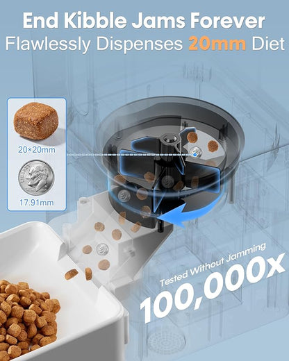 Automatic Dog Feeder Large Breed with Camera - 12L/50 Cups 5G WiFi App Control Dog Food Dispenser, Easy Setup, HD 1080P Video with Night Vision by Yakry
