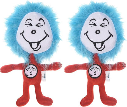 Dr. Seuss The Cat in The Hat Thing 1 Big Head Plush Dog Toy, 9 Inch (Pack of 2)