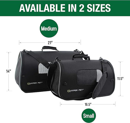 Hyper Pet Soft-Sided Travel Bag Dog Carrier (Collapsible Dog Carrying Bag - Available in Small and Medium Sizes)