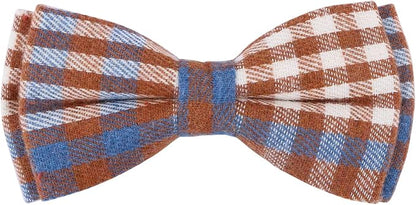 Faleela Soft &Comfy Bowtie Dog Collar,Detachable and Adjustable Bow Tie Collar,for Small Medium Large Pet (Large(Pack of 1), Blue and Whit)