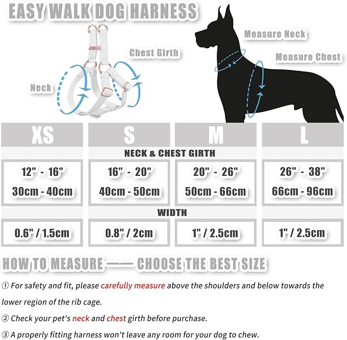 Soft Leather No Pull Dog Harness - Adjustable Step in Dog Harness with Rose Gold Heavy Duty Metal Buckle, Freedom Nylon Dog Halter Vests for Small Medium Large Dogs Easy Walking Training (White,L)