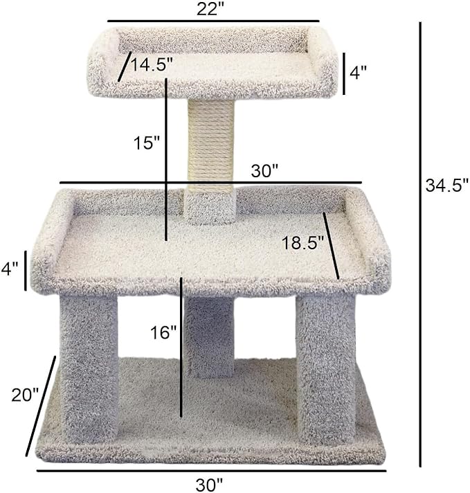 Maykoosh Southwestern Sanctuary Maine Coon Perch with Extra-Large Cushioned Platform Heavy-Duty Sisal-Wrapped Support Posts and Reinforced Wooden Base Designed for Large Cats to Lounge Climb and Scrat