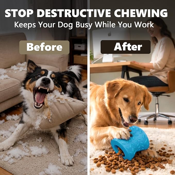 Dog Puzzle Toy – Treat-Dispensing Dog Toy to Keep Dogs Busy, Interactive Dog Toy for Mental Stimulation & Boredom Relief,Slow Feeder Dog Toy for Small & Medium Dogs