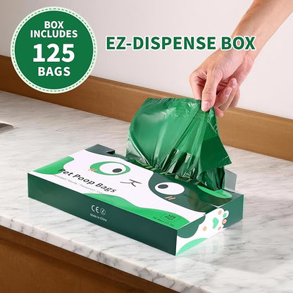 125 Bulk Pack Extra Large Dog Poop Bags for A&H Swivel Bin Pooper Scooper, Pet Waste Bags with Handle for Dog Poop Cat Litter, Heavy Duty Leakproof Unscented (Only Dog Poop Bags)