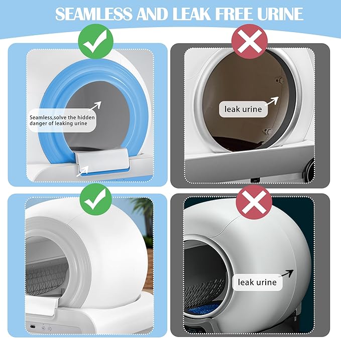 J JORBASADO Self Cleaning Litter Box, 65L+9L Automatic Cat Litter Box Self Cleaning for Multiple Cats, with APP Control and Safety Protection