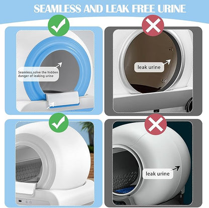 J JORBASADO Self Cleaning Litter Box, 65L+9L Automatic Cat Litter Box Self Cleaning for Multiple Cats, with APP Control and Safety Protection