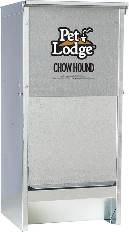 Pet Lodge® Automatic Dog Feeder | Chow Hound Outdoor Pet Feeder | Tough Galvanized Steel | Made in USA | 12 Pound