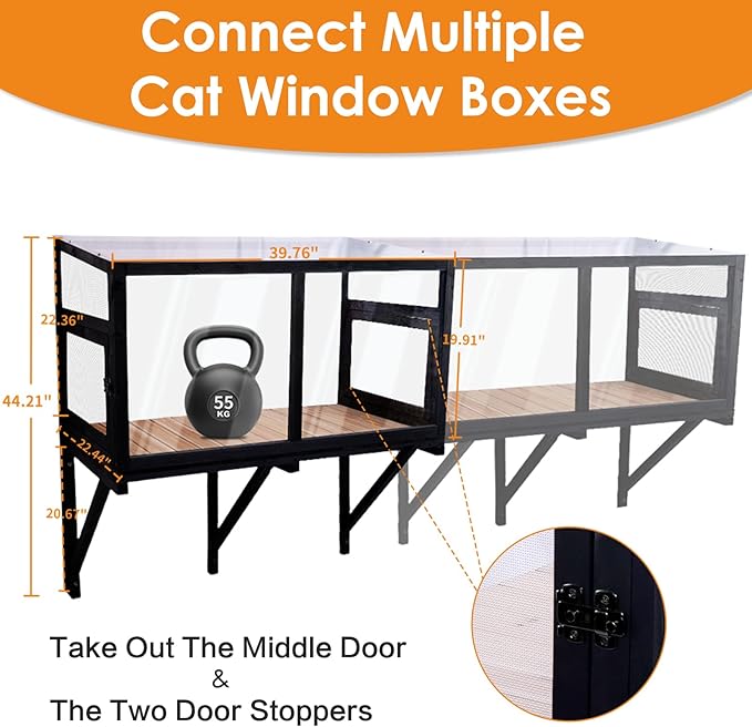 Cat Window Box Window Perch Catio Outdoor Cat Enclosure Bug Proof Wire Grid for Sunbathing Napping Overlooking for Indoor Outdoor Cats1