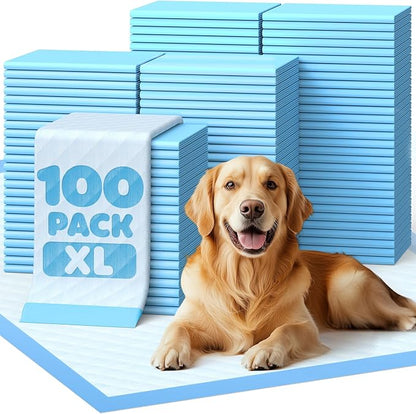 Puppy Pads - 100 Packs, 34"×28" Ultra-Large Puppy Pads, Tear-ResistantPee Pads for Dogs, 6-Layer Ultra-Absorbent & Quick-Dry Black Training Pads