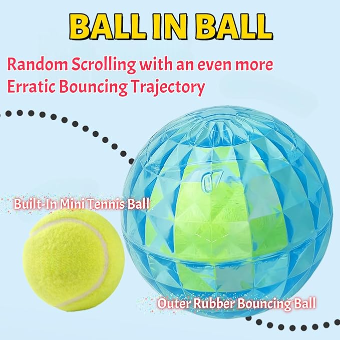 Squeaky Balls for Dogs, 3-Pack – Durable Dog Squeaky Toys, Interactive Tennis Balls for Small & Large Dogs, Pet Chew Toys for Aggressive Chewers, Giggle Ball Sound Toy for Puppy Play