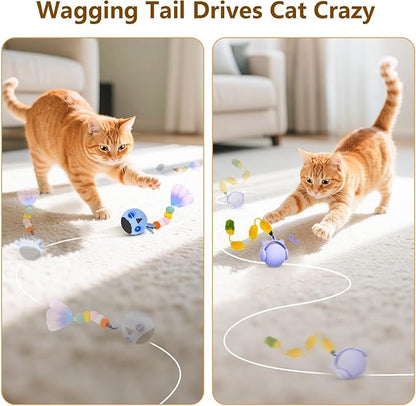 ORSDA 3 PCS Replacement Refills, Cat Toys Feather Tail, Bubble Fuzzy Ball, Pom Pom Balls for Electric Kitten Toys, only Suitable T93&T96 Cat Ball Toy