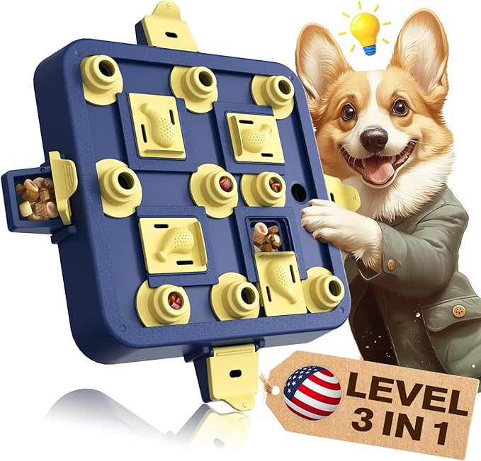 KADTC Interactive Dog Chess Puzzle Toy – 3-in-1 Treat Puzzles Game & Boredom Buster Puppy Enrichment Toys for Brain Stimulation (Small/Medium/Large Dogs)