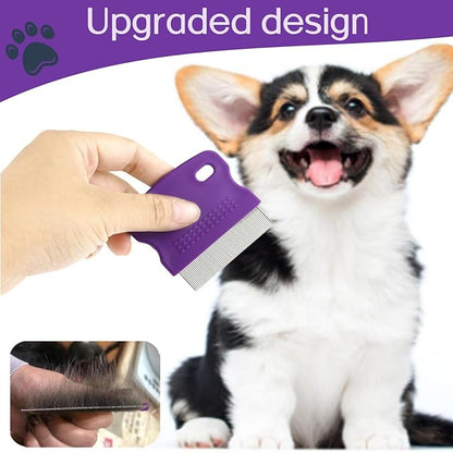 Professional Eye Comb for Pets，Stainless Steel Tear Stain Remover，For Cats & Dogs,Gentle Round-Head Grooming Tool,Precisely Removes Stains, Dirt And Debris From The Eye Area – 2 Pack