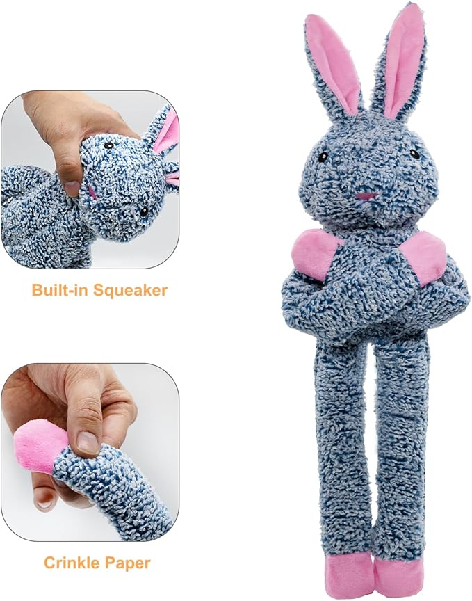 Cattle No Stuffing Dog Toys for Large Dogs, Squeaky Crinkle Interactive Dog Animals, Plush Teething Toys to Keep Them Busy, Cute Funny Dogs Gifts for Small Medium Large Breed