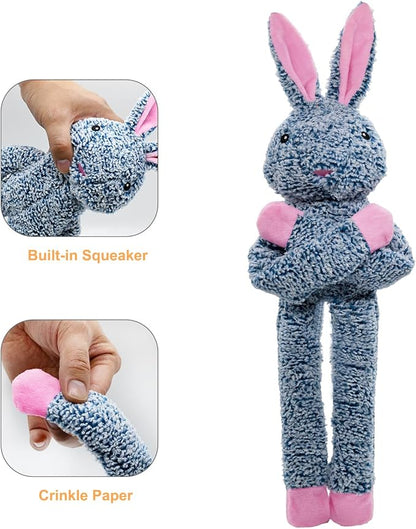 Cattle No Stuffing Dog Toys for Large Dogs, Squeaky Crinkle Interactive Dog Animals, Plush Teething Toys to Keep Them Busy, Cute Funny Dogs Gifts for Small Medium Large Breed