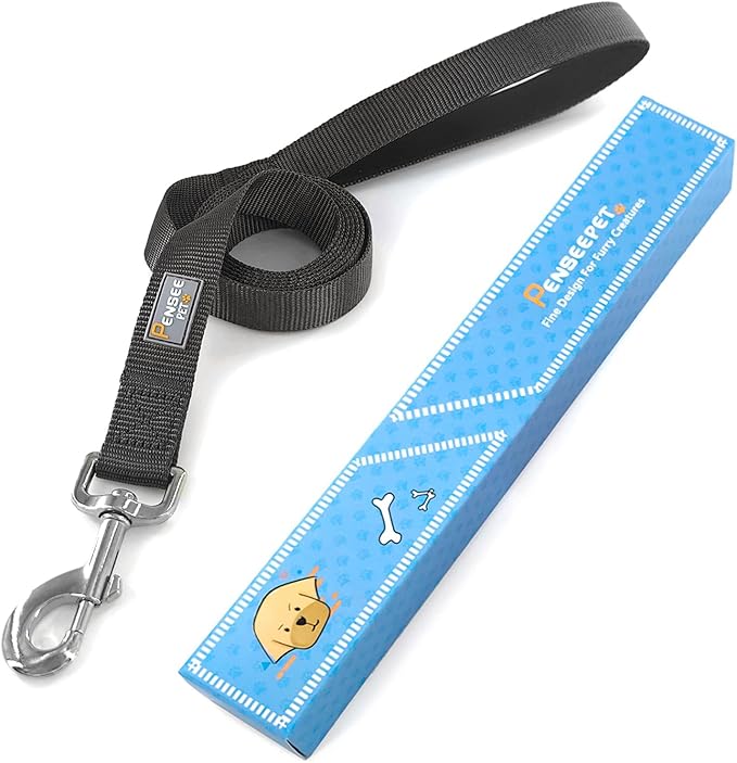 Basic Dog Leashes 6 FT Padded Handle Nylon Dogs Leashes for Medium Dogs Black