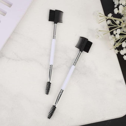 2pcs Double-Headed Soft Bristle Facial Comb, Tear Stain Gunk Remover for Puppy and Cat Grooming (White)