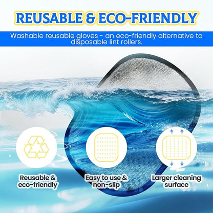 Pet Hair Removal Glove for Dogs & Cats, 2 Pack Newly Upgraded Reusable Electrostatic Pet Hair Glove, Magic Brush Pet Hair Remover Tool for Clothing, Couch, Carpet, Car Seat