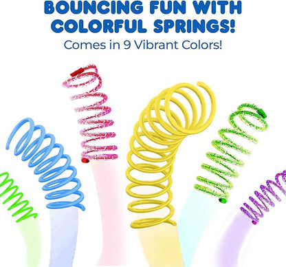 SunGrow Cat Coil Springs, Feline Entertainment for Indoor Kitten, Plastic and Woven Colorful Wire Tube, Pet Interactive Spiral, Activity Tool, Cat’s Supplies & Accessories, 30 Pcs per Pack 