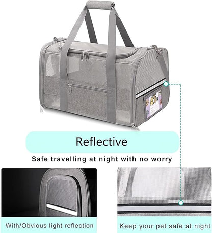 Cat Carrier Pet Carriers Airline Approved for Small Dogs Kitten Carriers for Small Medium Cats Under 15lb, Collapsible Soft Sided TSA Approved Travel Carrier, Pink