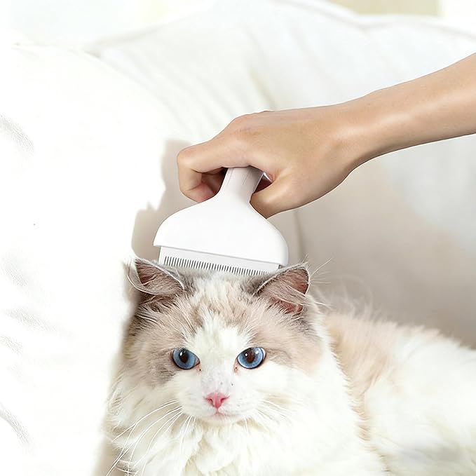 Pet Shedding Comb - Safe ABS Material Deshedding Brush, V-Shaped 1mm Close Teeth, Gentle on Skin, Effortlessly Removes Loose Undercoat & Prevents Matting, Suitable for All Fur Types