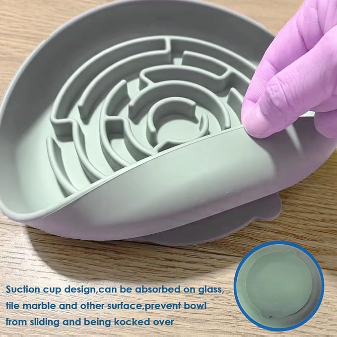 Slow Feeder Dog Bowl, Cat Slow Feeders Slow Eating,Reduces Gulping, Dishwasher Safe, Suit for All Cat & Dog Breeds (Green)