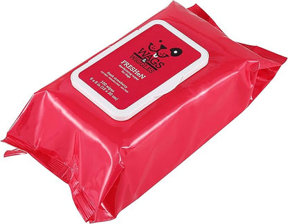 Wags & Wiggles Freshen Deodorizing Wipes for Dogs, Fresh Strawberry Scent - Dog Wipes Eliminate Odors - Easy and Convenient Way to Freshen Your Pet Without A Bath, 100 Count - 12 Pack