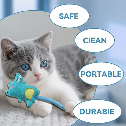 4pcs Safe Cat Rope Toy with Catnip - Dental Cleaning Chew Toys for Cats - Kitten Teething Toys - Interactive Play Toys with Feathers - Indoor Cats