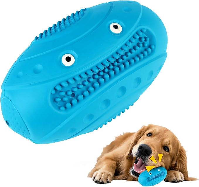 Indestructible Chew Toys for Aggressive Chewers - Durable, Squeaky, Large Toys for Big Dogs (Blue)