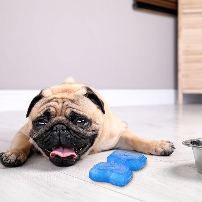 Hungdao 2pcs Puppy Teething Rings Freezable Dog Teething Toy Pet Cooling Chew Toy for Puppies Small Dogs & Medium Dog Suitable Fetch Food Relieve Dental Discomfort