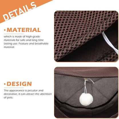 Comfortable Cat Hammock and Sleeping Nest, Breathable Sandwich Mesh Fabric, Machine Washable Hanging Bed for Small Pets, Coffee Color, Size M, Suitable for Cat Cages and Indoor Use