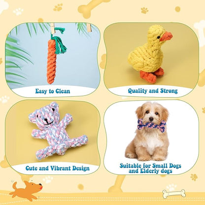 Sumind 12 Pcs Dog Rope Toys for Aggressive Chewers Valentine Gifts for Puppy Animal Rope Chew Toy Interactive Toys for Small Medium Large Dog Pets Puppy Playtime, 12 Styles(Giraffe)