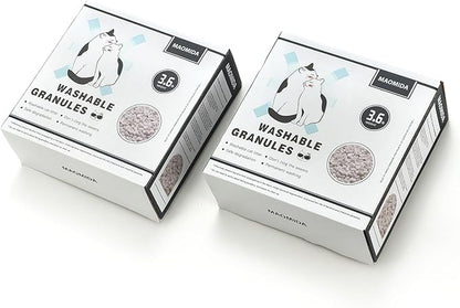 Cat Litter Box Washable Granules Refills. Compatible to Cat Genie Refills. Great for cat Toilet Training kit. Compostable and Flushable. 7lbs Package