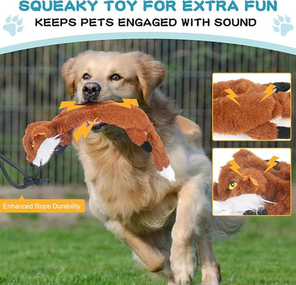 Flirt Pole for Dogs - Heavy Duty Interactive Dog Rope Toy, Agility Training Fishing Pole for Large and Small Breeds, Durable Exercise Stick with Replaceable Tails