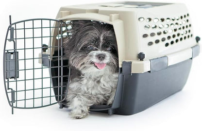 Petmate Vari Dog Kennel Portable Airline-Friendly Carriers & Crates for Small Dogs and Puppies, Durable Plastic, Pet Carrier For Home and Travel, XS Extra Small 19" For Dogs Up To 10 Lbs, Taupe