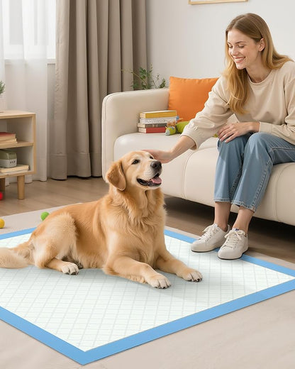 Puppy Pads - 100 Packs, 34"×28" Ultra-Large Puppy Pads, Tear-ResistantPee Pads for Dogs, 6-Layer Ultra-Absorbent & Quick-Dry Black Training Pads