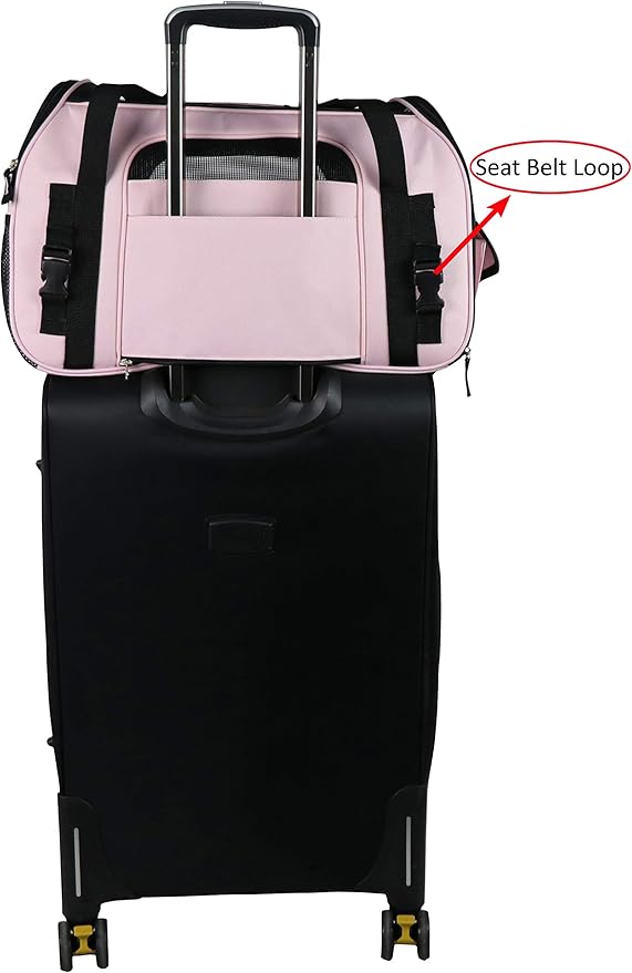 EliteField Soft Pet Carrier (3 Year Warranty, Airline Approved) Soft Sided Dog Puppy Cat Carrier Travel Bag (X-Large: 21" L x 12" W x 13" H, Pink)