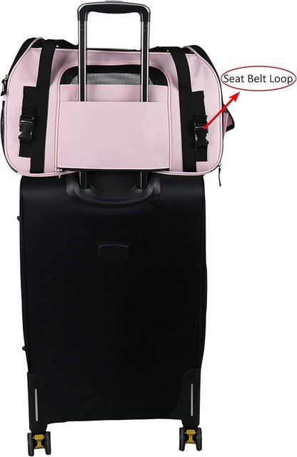 EliteField Soft Pet Carrier (3 Year Warranty, Airline Approved) Soft Sided Dog Puppy Cat Carrier Travel Bag (X-Large: 21" L x 12" W x 13" H, Pink)