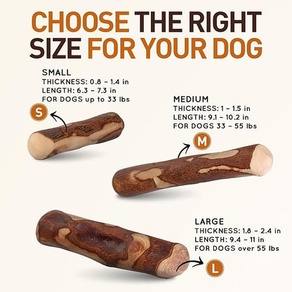 Wildfang® Olive Wood Chewing Sticks for Dogs, Large - Tough Chew Toys for Aggressive Chewers, Puppy Chew Toys for Teething, Training for Chewing Muscles, Olive Wood Stick for Dog (Over 55lbs), 3pack