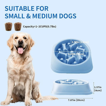 Slow Feeder Dog Bowls, Anti-Choking Puzzle Dog Food Bowls, Anti-Slip Interactive Feeding Slow Down Eating