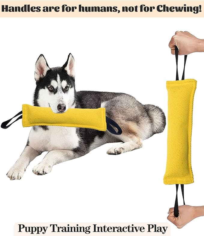 Clysoru Tug of War Dog Toy Bite with 2 Strong Handles Made of Durable Tear Resistant Strong Stitches