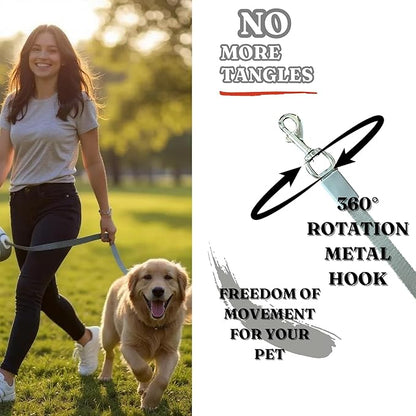 BoldPet® Retractable Dog Leash with Poop Bag Holder for Dogs up to 100 lbs - Heavy Duty 16 Ft Nylon Tape with 360°Tangle-Free Swivel Hook - Anti-Slip Ergonomic Handle for Comfortable Control