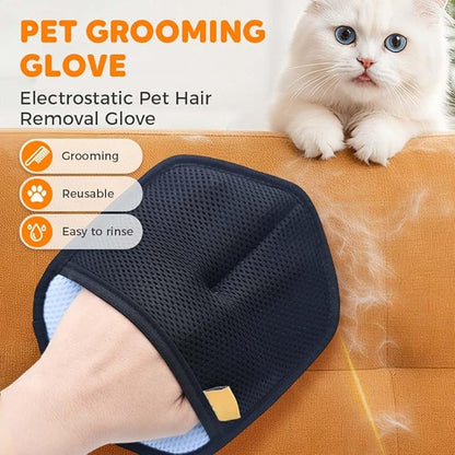 2 Pack Pet Hair Removal Glove for Cats & Dogs, 2026 Upgrade Pet Hair Remover Electrostatic Gloves Pet Hair Remover Glove for Couch, Furniture, Carpet, Curtain (Black)
