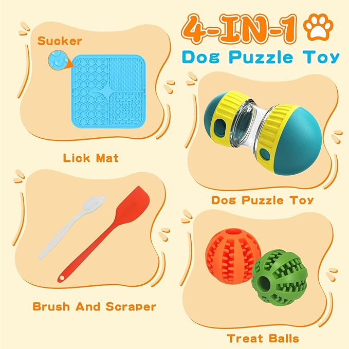 Interactive Treat Dispensing Toys for Smart Puppy Middle Dogs to Keep Them Busy, Cognitive Enrichment Dog Puzzle Slow Feeder Ball Toy (Feeder Toy（Green）)