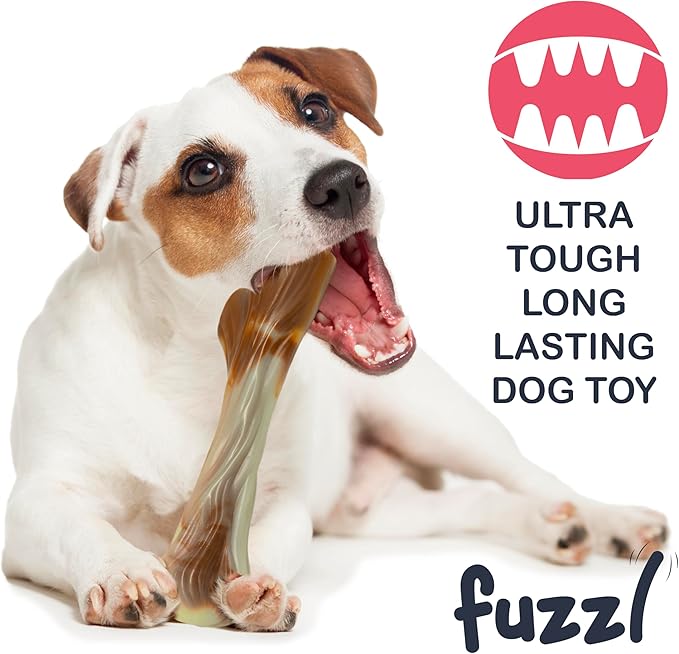 Ultra Tough Nylon Dog Chew Toy - Crossbone and Bone Beef Flavour for Extreme Chewers - Long Lasting Bone for Aggressive Chewers - Strong Puppy Toys