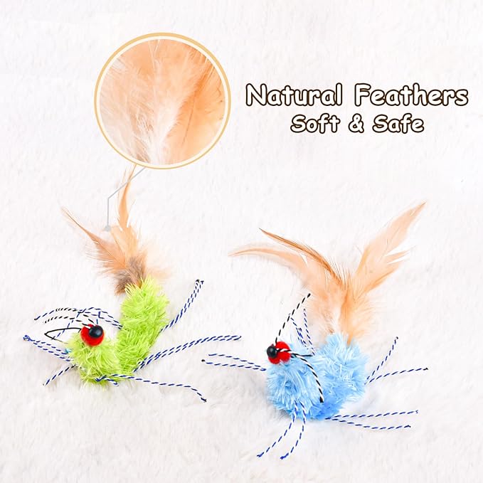 ORSDA Cat Toys, Interative Ketty Toy for Cats with Bell, Cat Feather Toy for Cats to Chase and Exercise