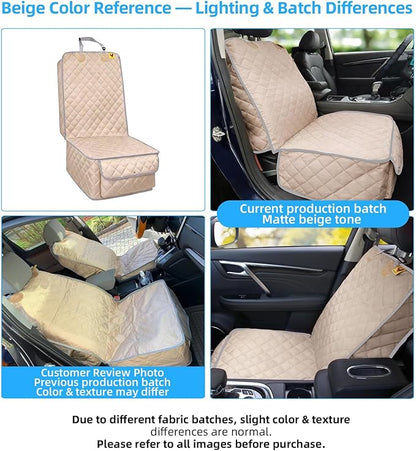 Bark Lover Deluxe Dog Seat Cover for Front Seat-More Durable Waterproof Front Seat Protector, High Heat Resistant and Nonslip Front Seat Cover for Dogs Kids, Universal Size (Beige MAT)