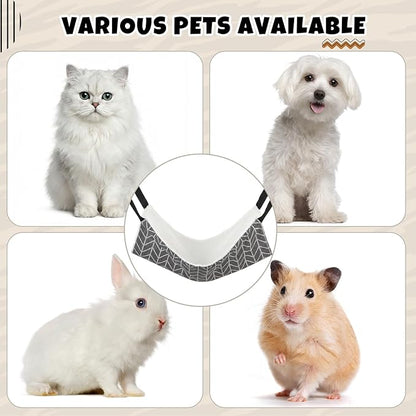 BBTO 3 Pcs Reversible Pet Hammock Soft Plush Cat Hanging Hammock Guinea Pig Bed Rat Cage Accessories for Puppy Dog Piggy Kitten Ferret Rabbit Other Small Animals (Triangle)