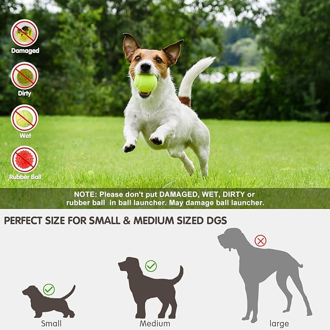 Eaacaa 2025 Upgraded Ball Thrower with 3 Tennis Balls Automatic Ball Thrower for Dogs, Mentally Stimulating Training Dog Toy for Medium and Large Dogs (Green)